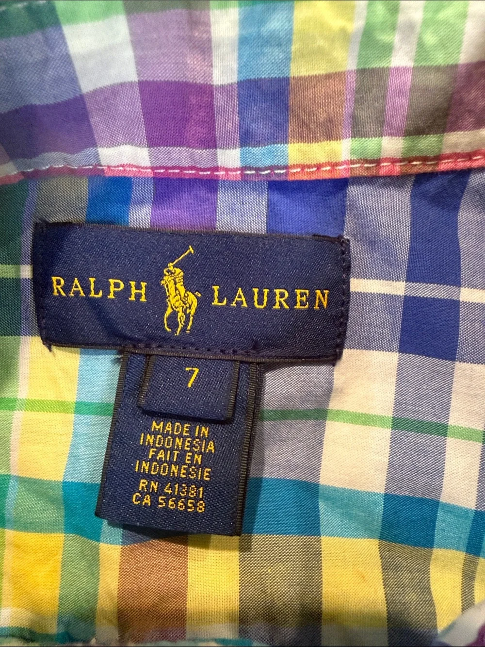 LOT of 2 Ralph Lauren & Chaps Plaid Button Down Shirts Sz 6 WW